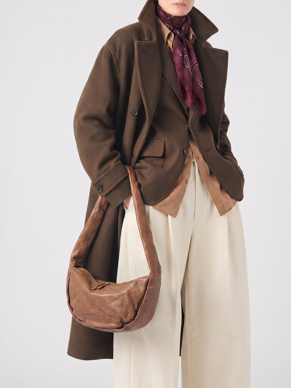 BOLINA 046 - Brown Leather Crossbody Bag - Image 2