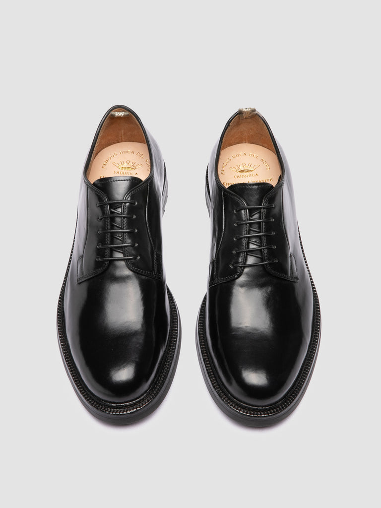ASTON FLEXI 001 - Black Leather Derby Shoes-hover