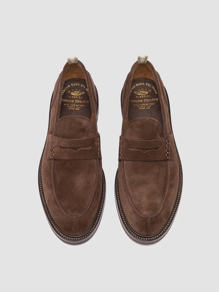 SAX FLEXI 001 - Brown Suede Penny Loafers-hover