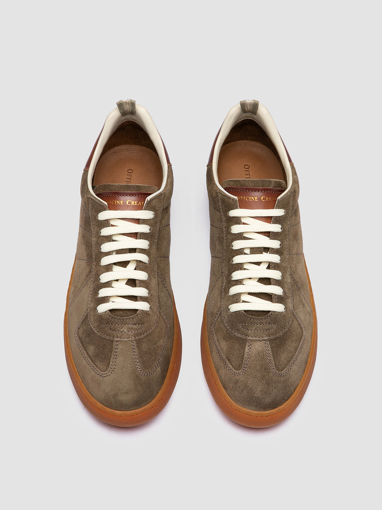 MILITIA 002 - Green Suede and Leather Sneakers-hover