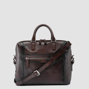 JULES 007 - Brown Leather Briefcase