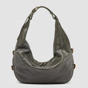 JULIE 015 - Green Leather Shoulder Bag