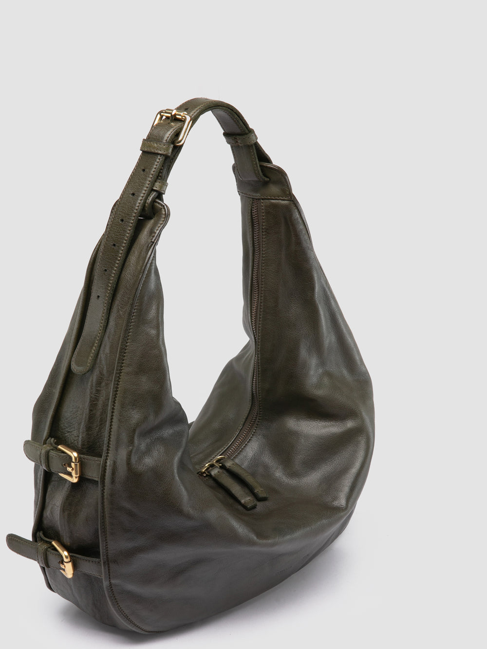 JULIE 015 - Green Leather Shoulder Bag - Image 3