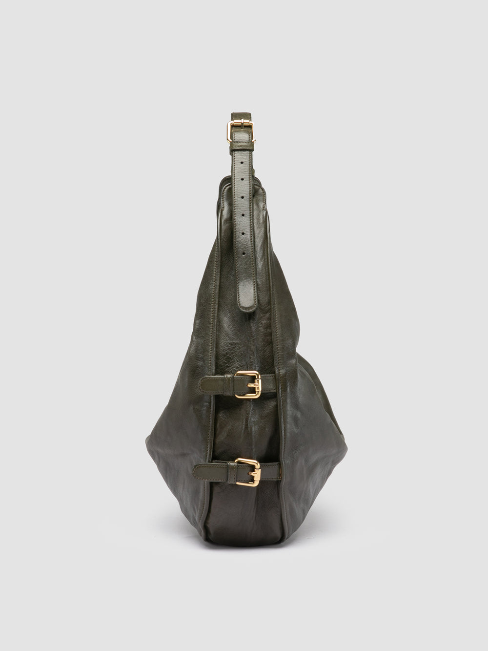 JULIE 015 - Green Leather Shoulder Bag - Image 4