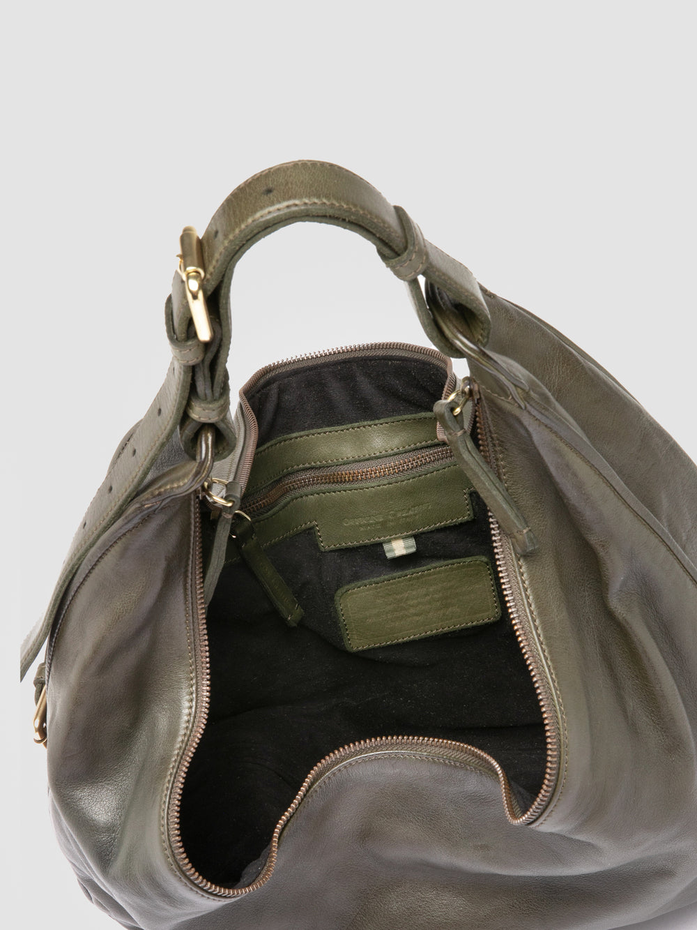 JULIE 015 - Green Leather Shoulder Bag - Image 7