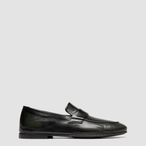 AIRTO DD 001 - Black Leather Penny Loafers