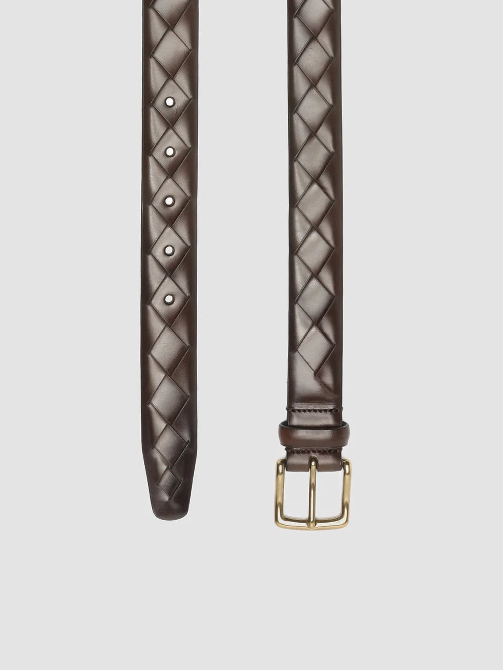 OC STRIP 29 - Brown Woven Leather Belt - Image 4