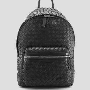 ARMOR 04 - Black Woven Leather Backpack