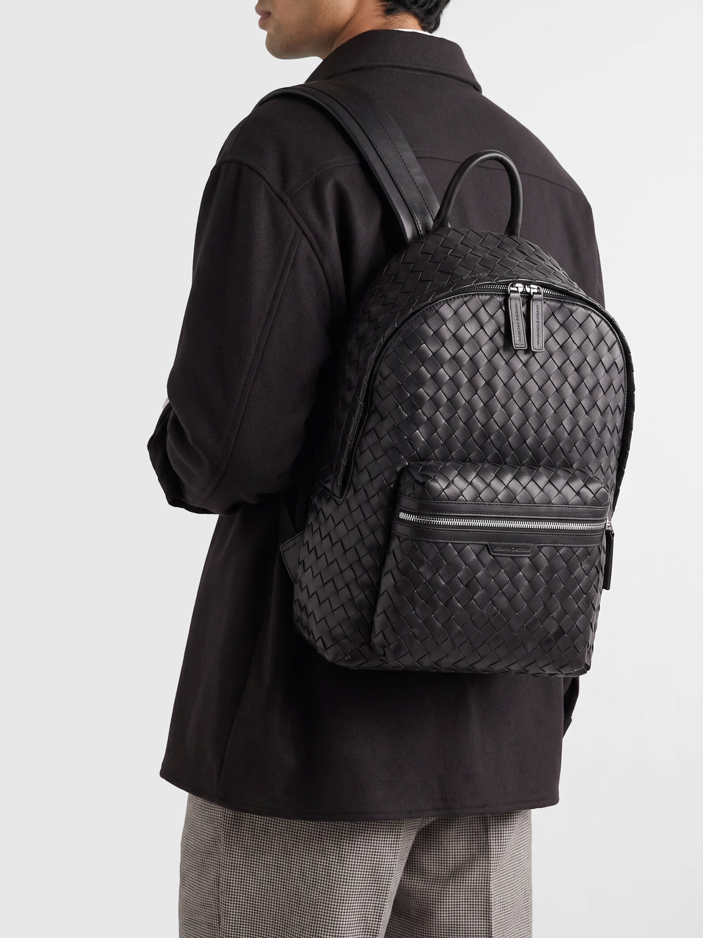 ARMOR 04 - Black Woven Leather Backpack - Image 2