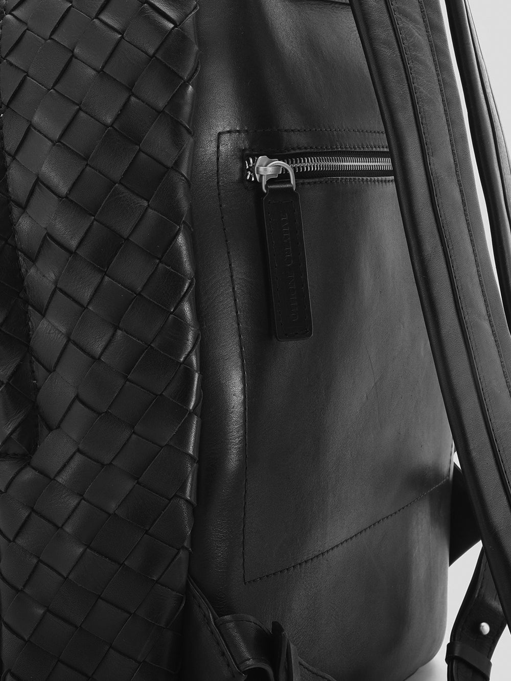 ARMOR 04 - Black Woven Leather Backpack - Image 3