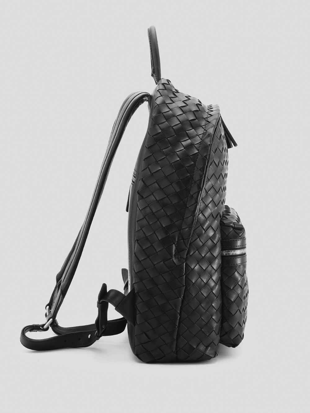ARMOR 04 - Black Woven Leather Backpack - Image 4