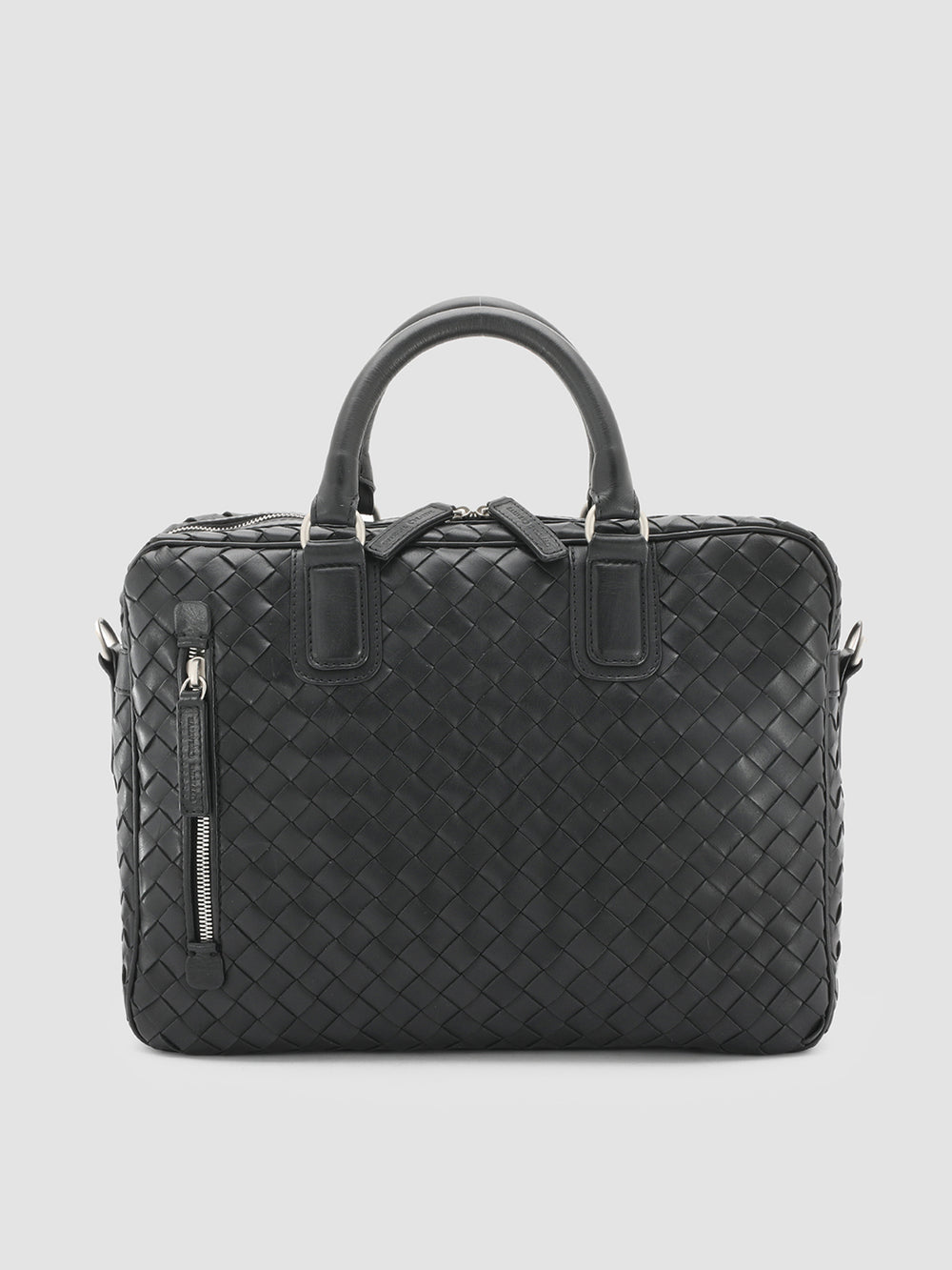 ARMOR 011 - Black Woven Leather Bag