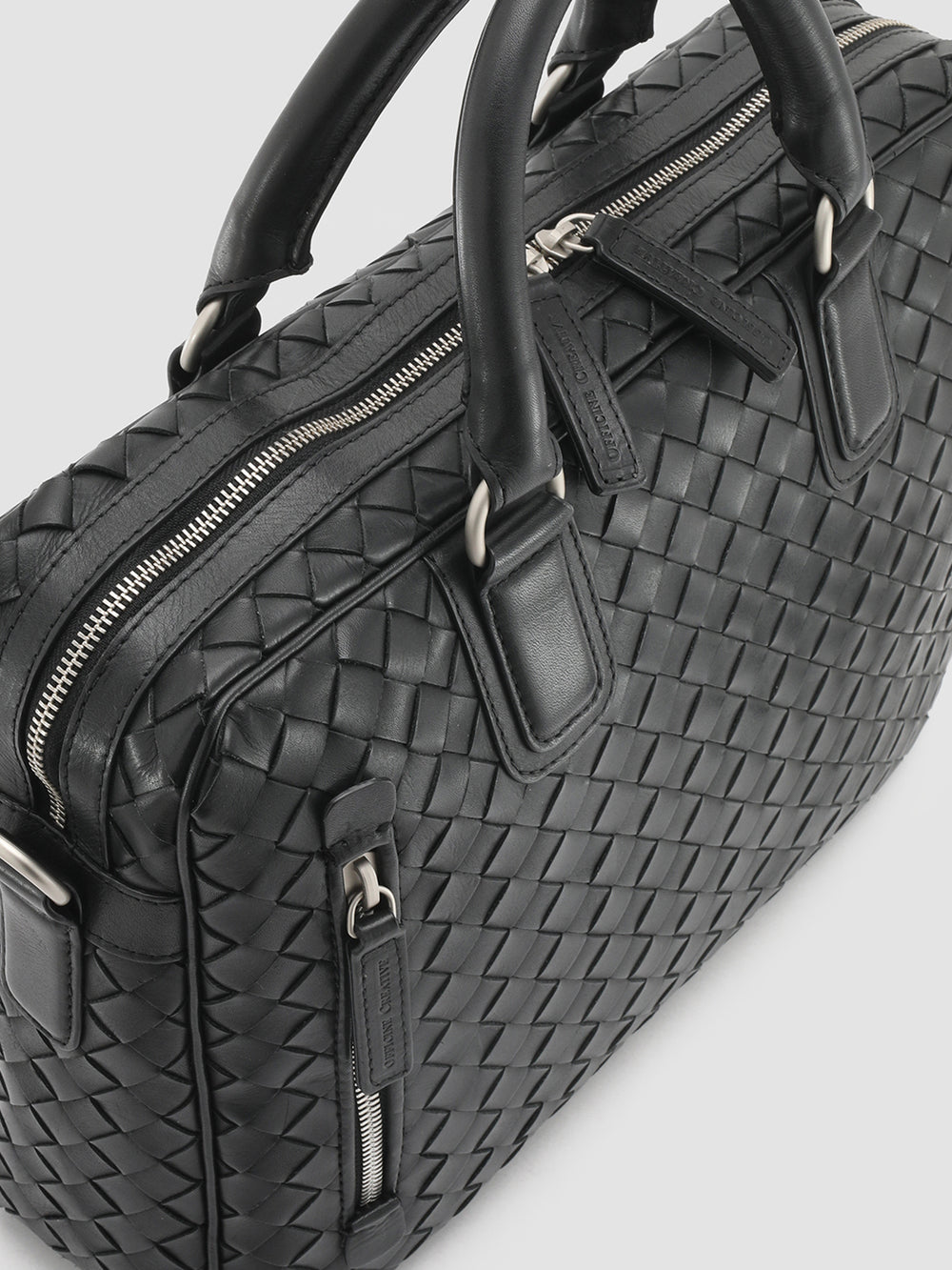 ARMOR 011 - Black Woven Leather Bag - Image 3