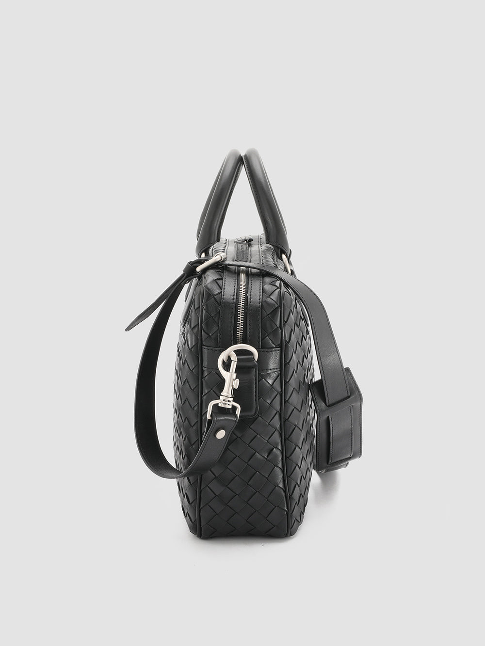 ARMOR 011 - Black Woven Leather Bag - Image 4