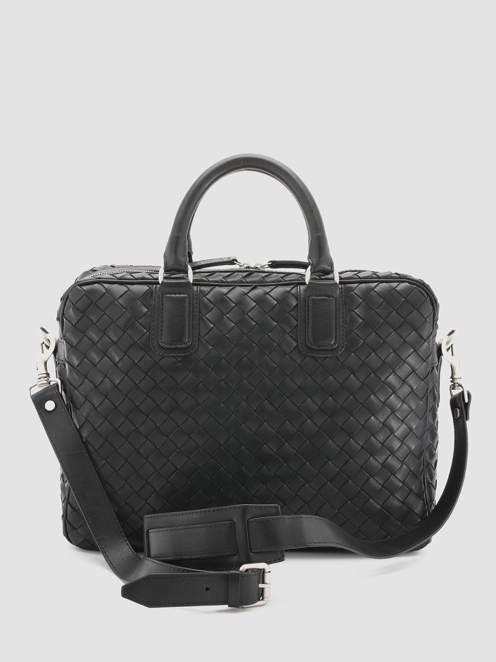 ARMOR 011 - Black Woven Leather Bag - Image 5
