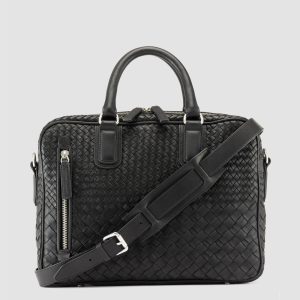 ARMOR 011 - Black Woven Leather Bag