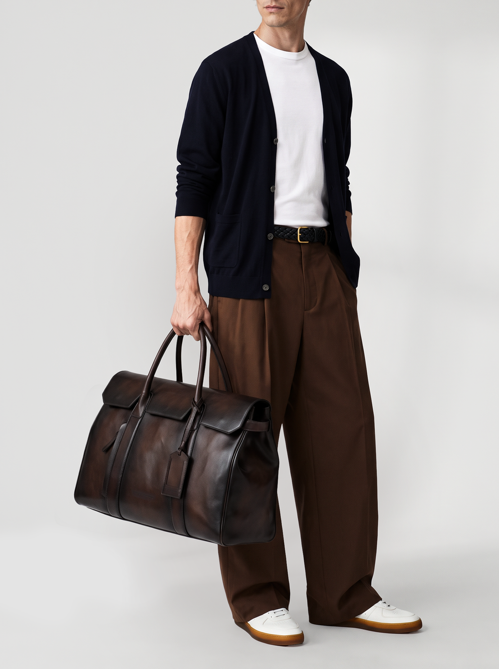BOSTONIAN 001 - Brown Leather Travel Bag - Image 2
