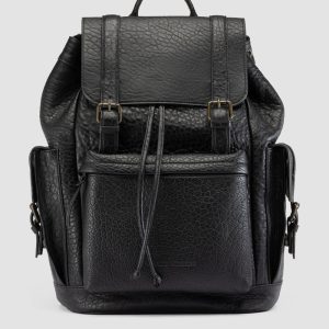 BOSTONIAN 003 - Black Leather Backpack