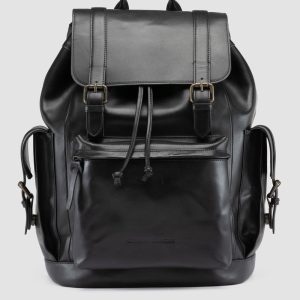 BOSTONIAN 003 - Black Leather Backpack