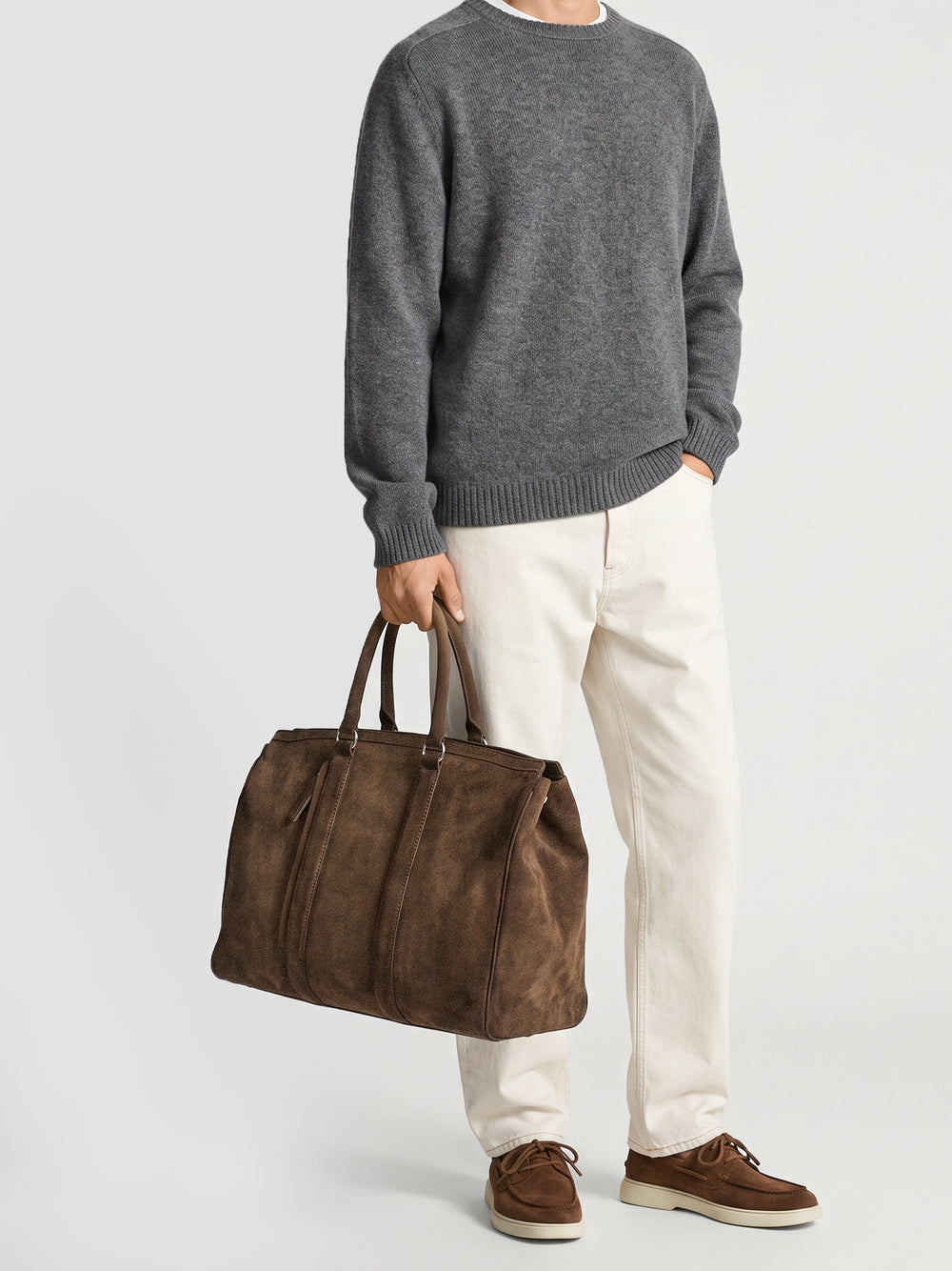 QUENTIN 009 - Taupe Suede Bag - Image 2