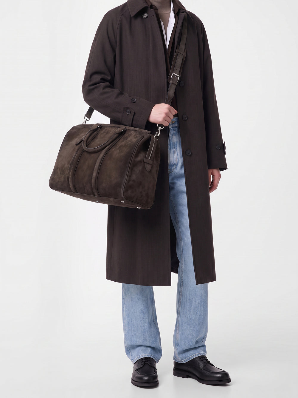 QUENTIN 009 - Brown Suede Bag - Image 2