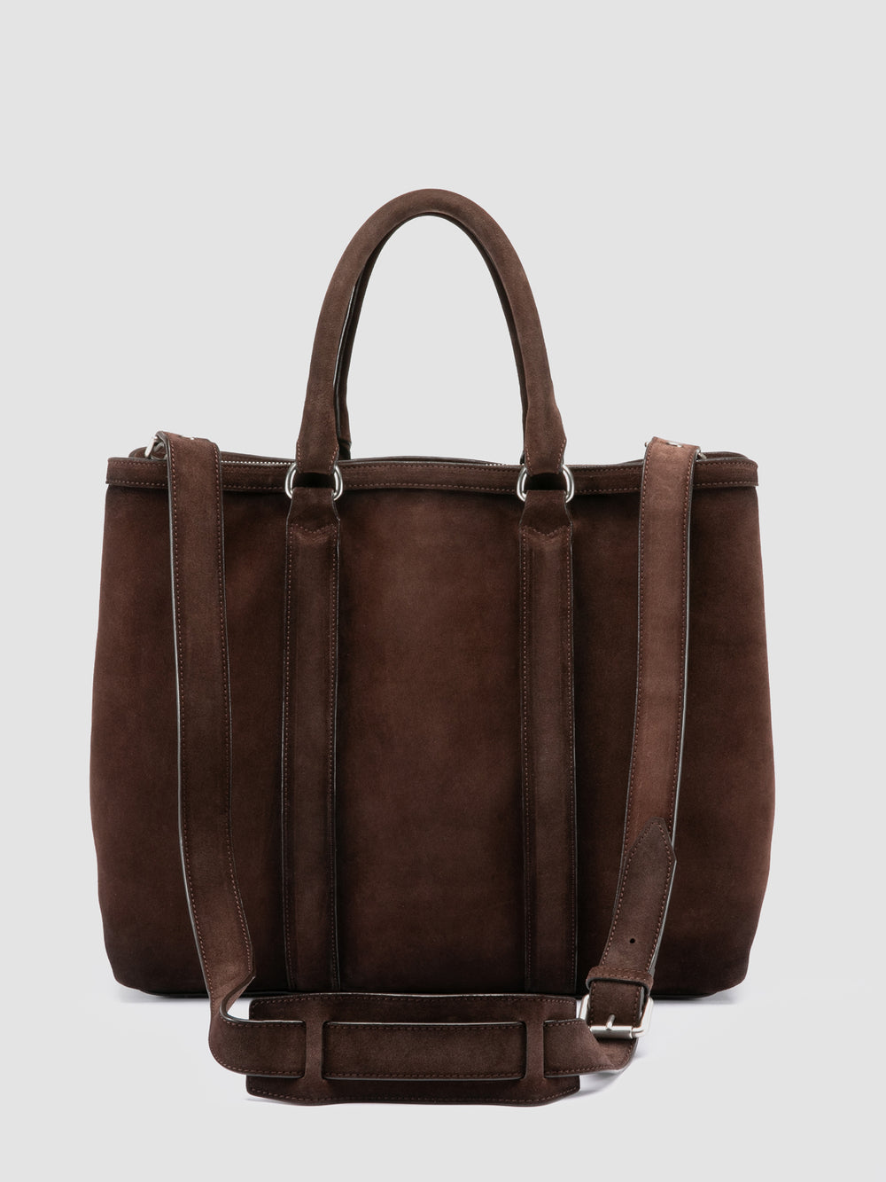 QUENTIN 021 - Brown Suede Briefcase - Image 5