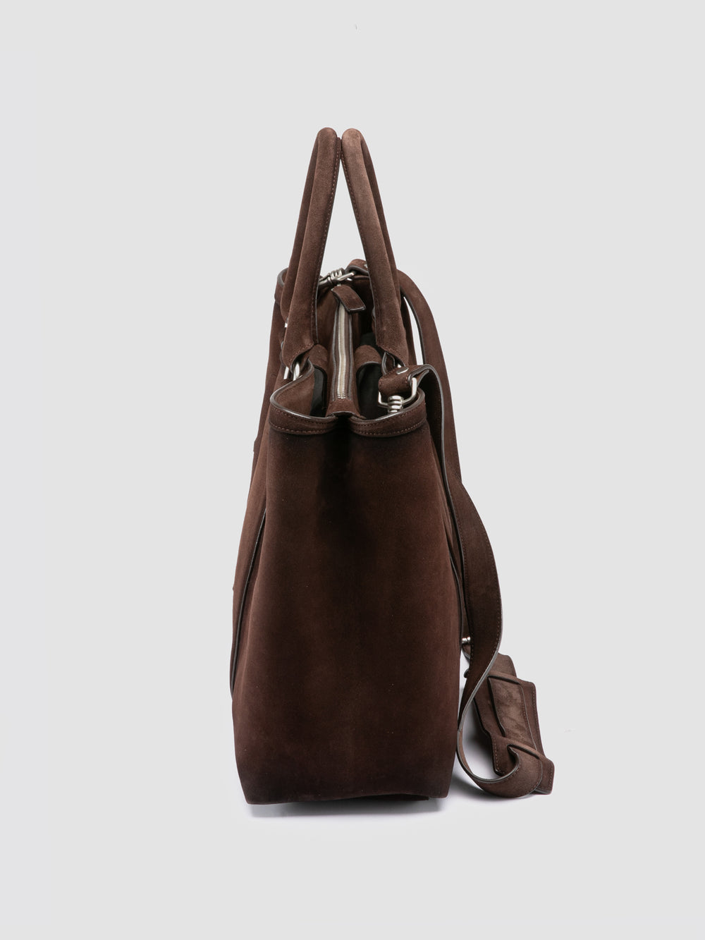 QUENTIN 021 - Brown Suede Briefcase - Image 6
