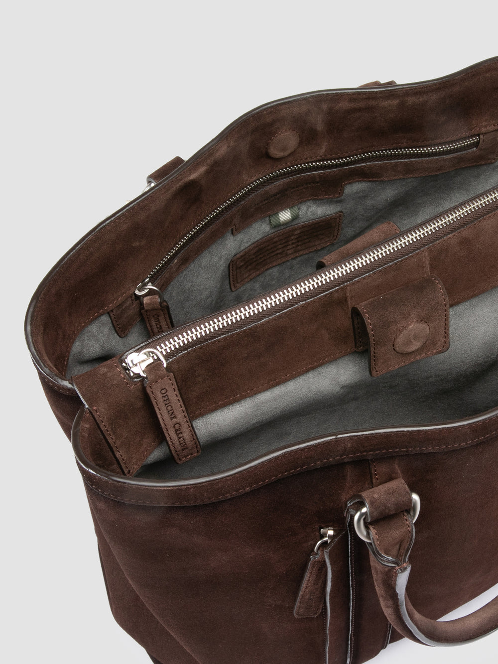 QUENTIN 021 - Brown Suede Briefcase - Image 7