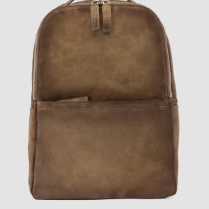 QUENTIN 023 - Taupe Suede Backpack
