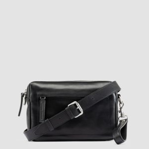 QUENTIN 025 - Black Leather Pounch Bags