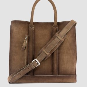 QUENTIN 026 - Taupe Suede Briefcase