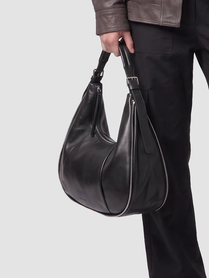 GHINZA 002 - Black Leather Shoulder Bags - Image 2