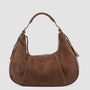 GHINZA 002 - Brown Suede Shoulder Bags