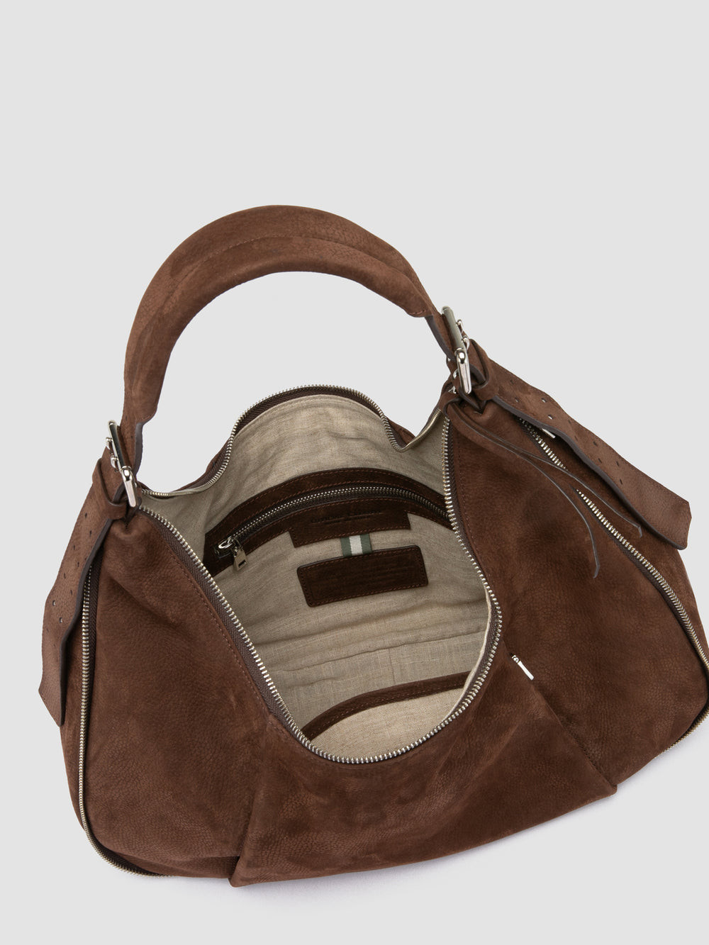 GHINZA 002 - Brown Suede Shoulder Bags - Image 7