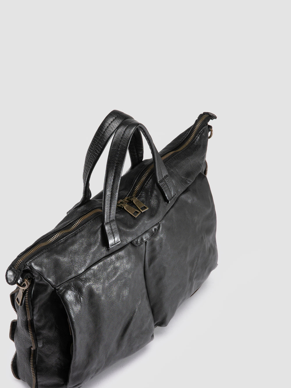 HELMET 046 - Black Leather Briefcase - Image 3