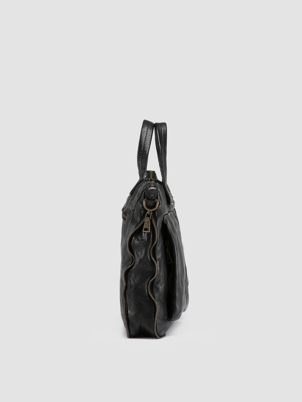 HELMET 046 - Black Leather Briefcase - Image 4