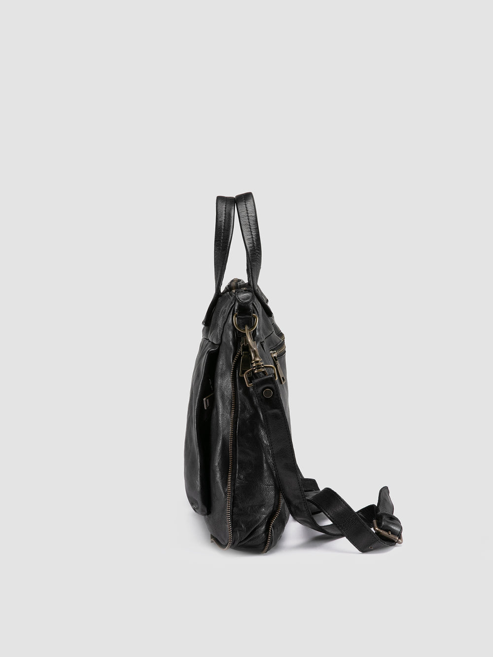 HELMET 046 - Black Leather Briefcase - Image 6