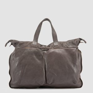 HELMET 046 - Grey Leather Briefcase