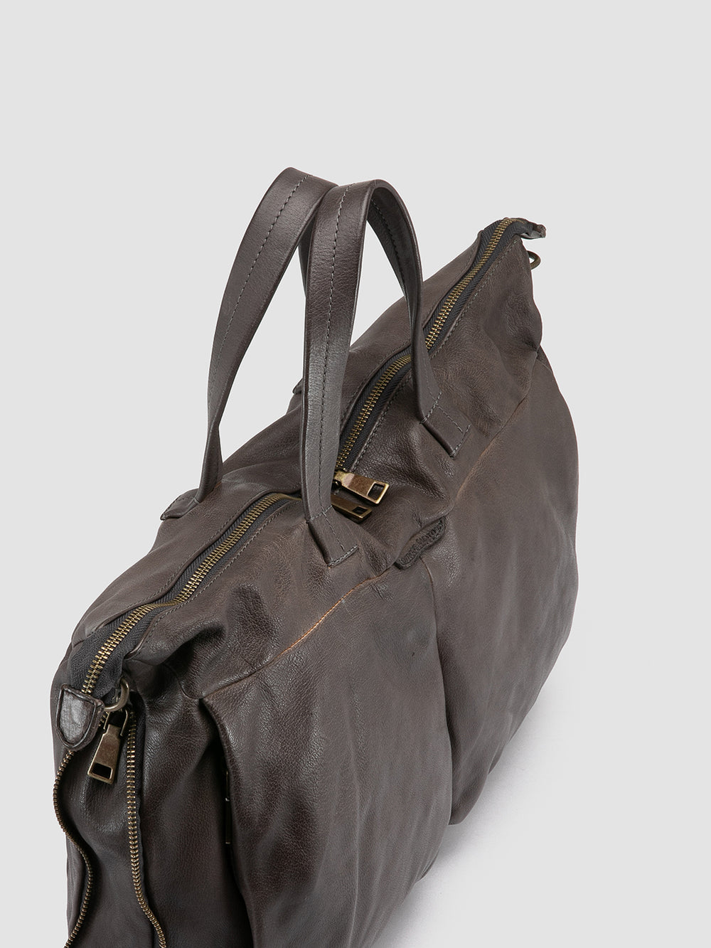 HELMET 046 - Grey Leather Briefcase - Image 3