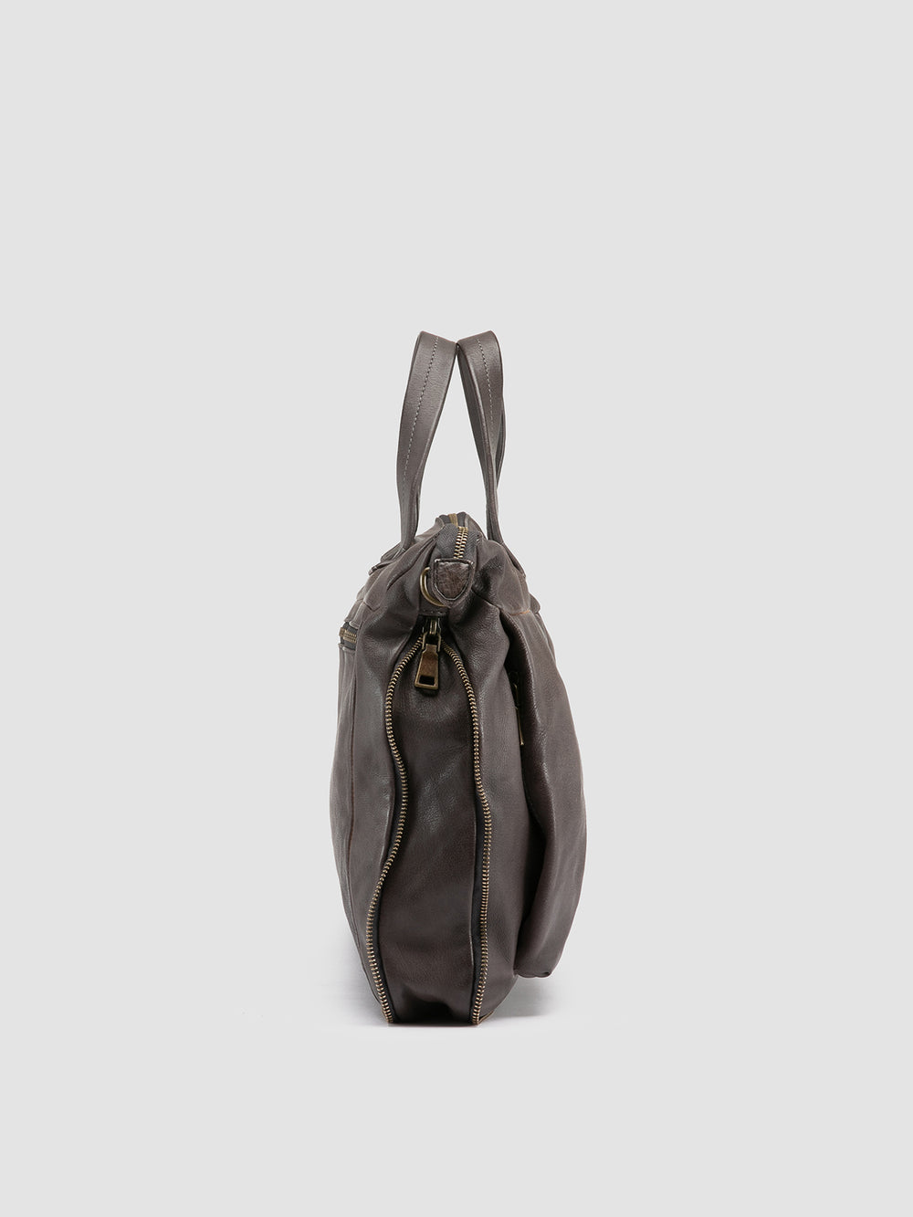 HELMET 046 - Grey Leather Briefcase - Image 4