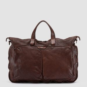 HELMET 046 - Brown Leather Briefcase