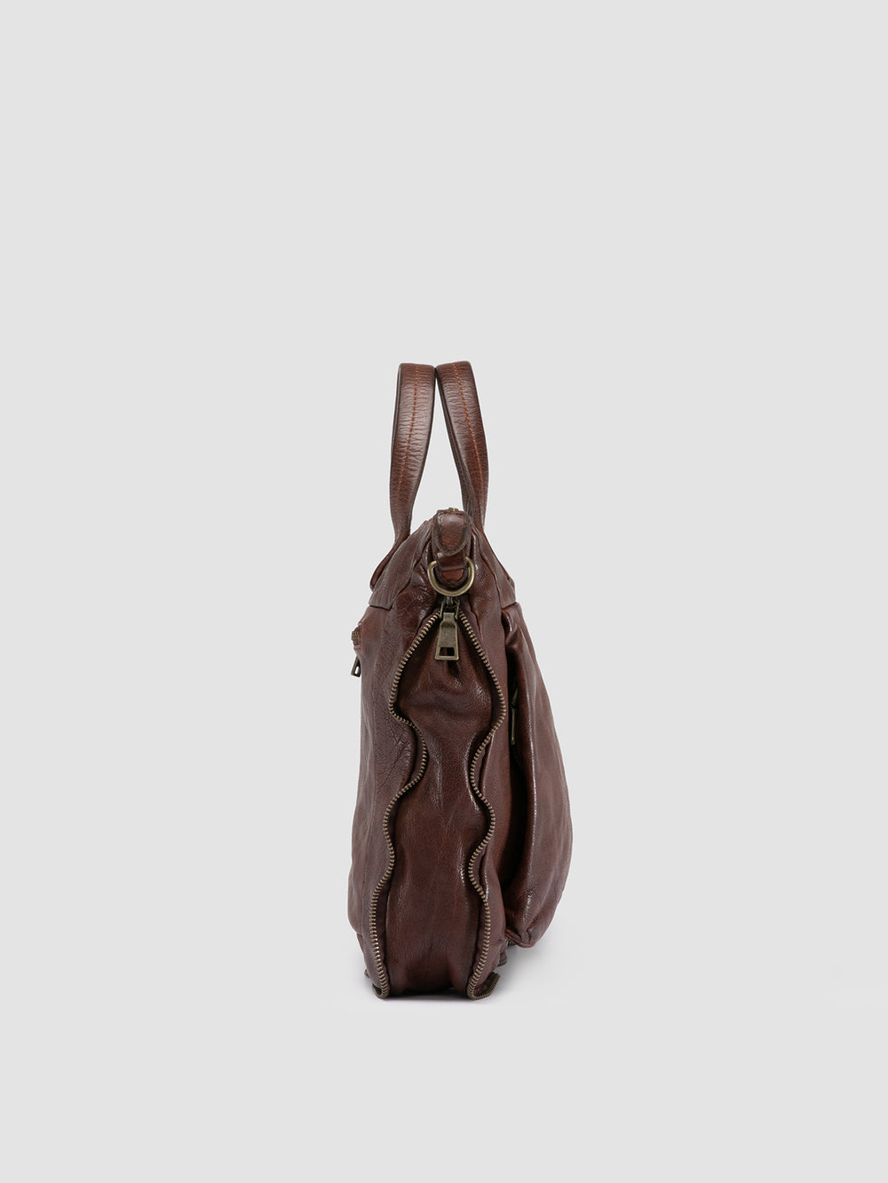 HELMET 046 - Brown Leather Briefcase - Image 4