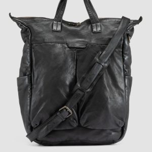 HELMET 055 - Black Leather Backpack