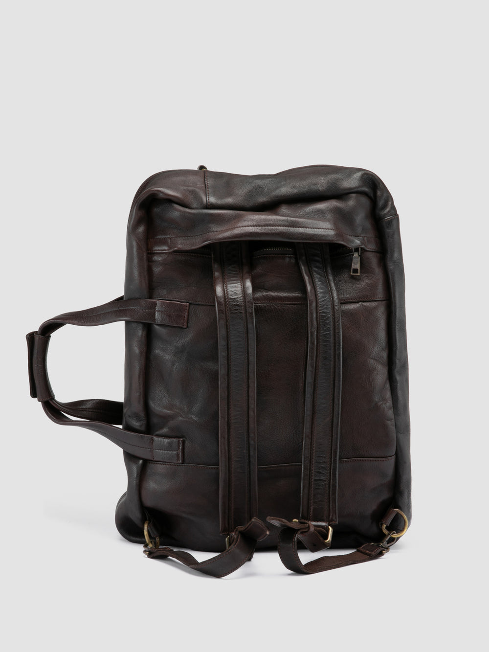 HELMET 056 - Brown Leather Travel Bag - Image 5