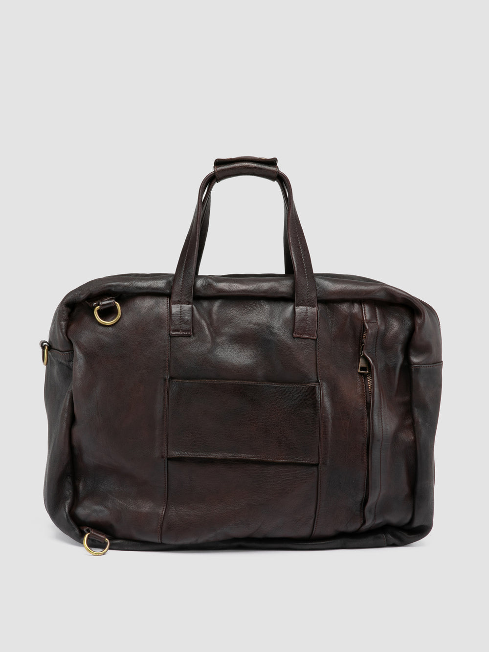 HELMET 056 - Brown Leather Travel Bag - Image 7
