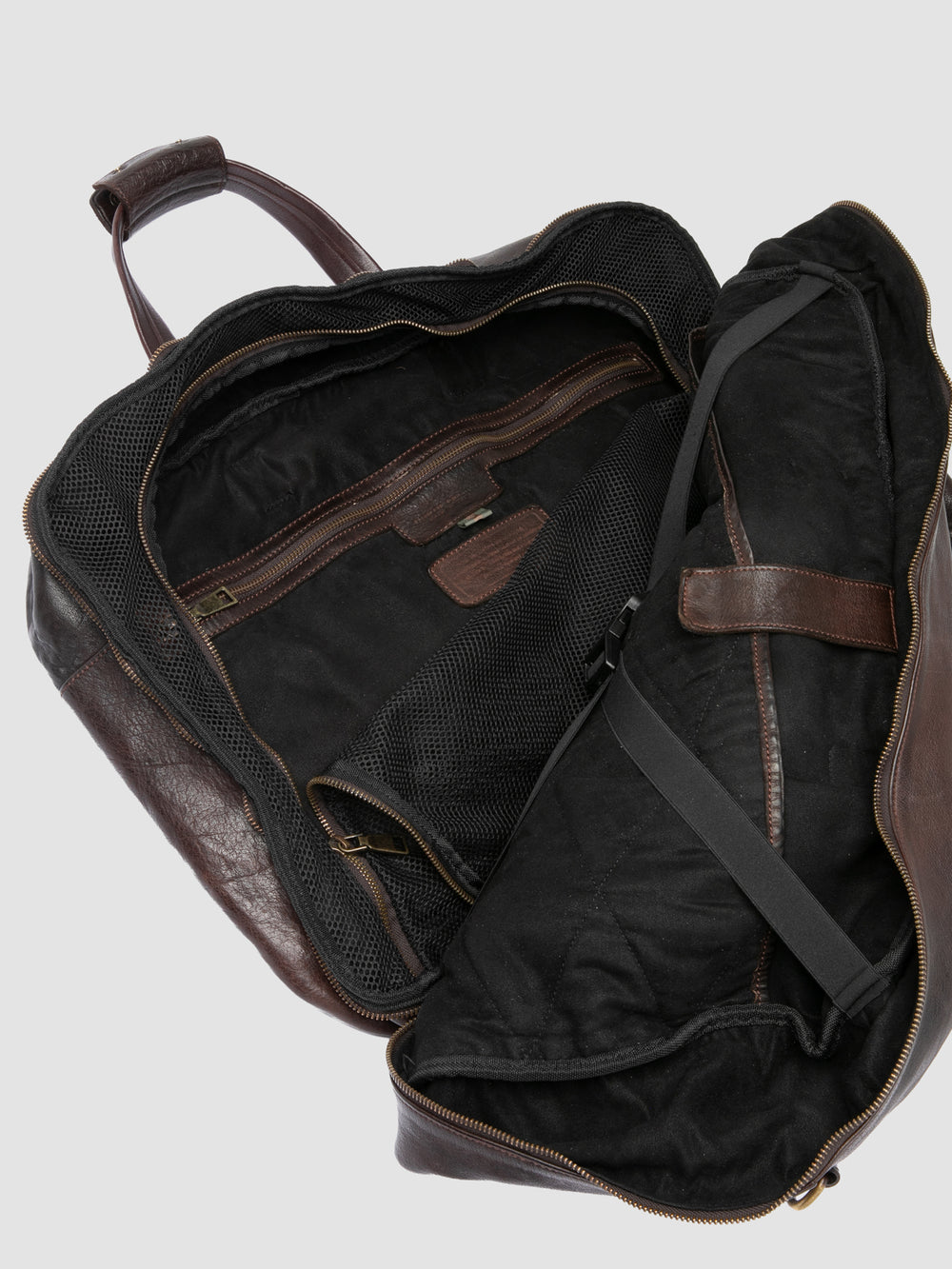 HELMET 056 - Brown Leather Travel Bag - Image 8