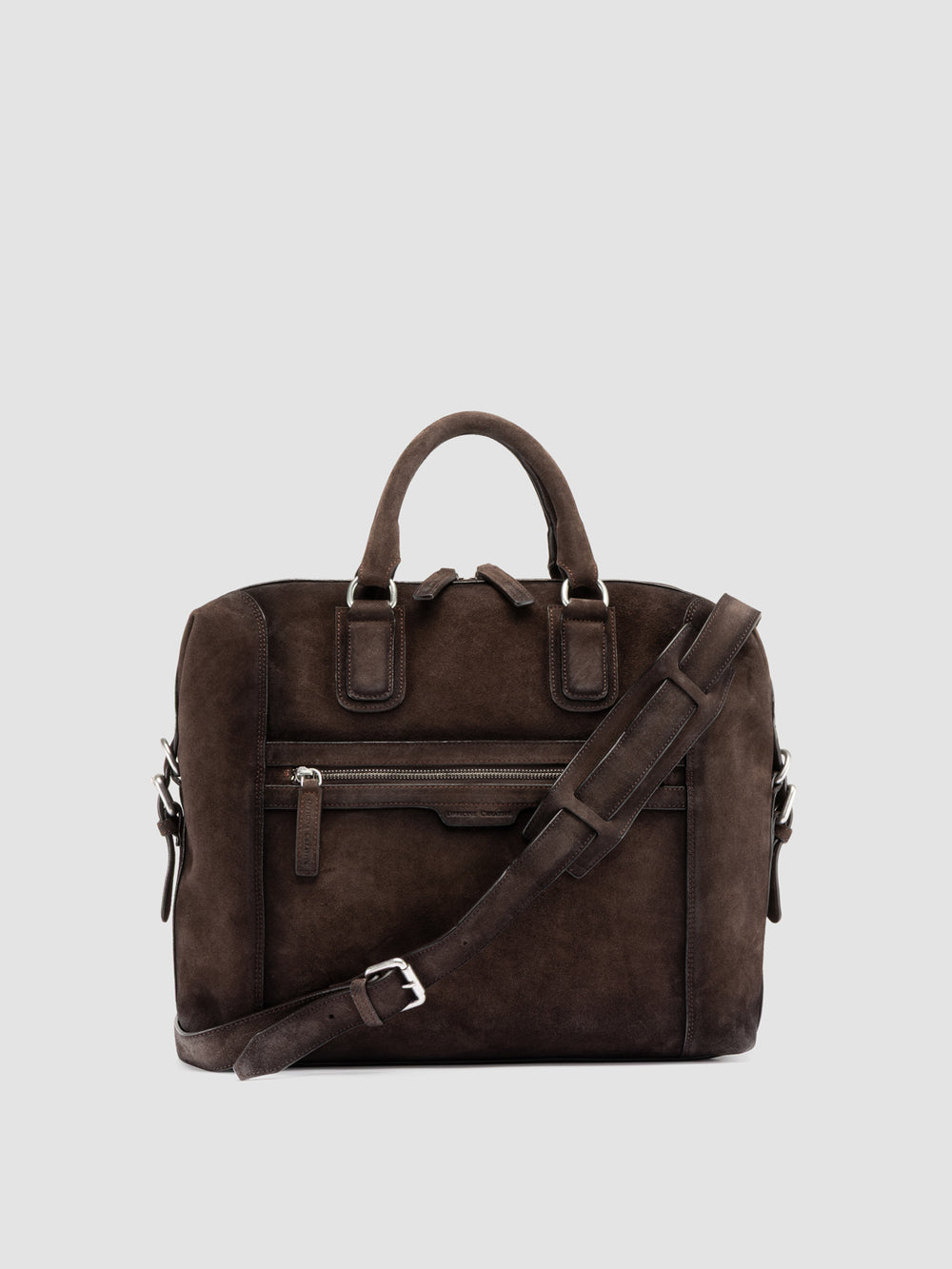 JULES 007 - Brown Suede Briefcase