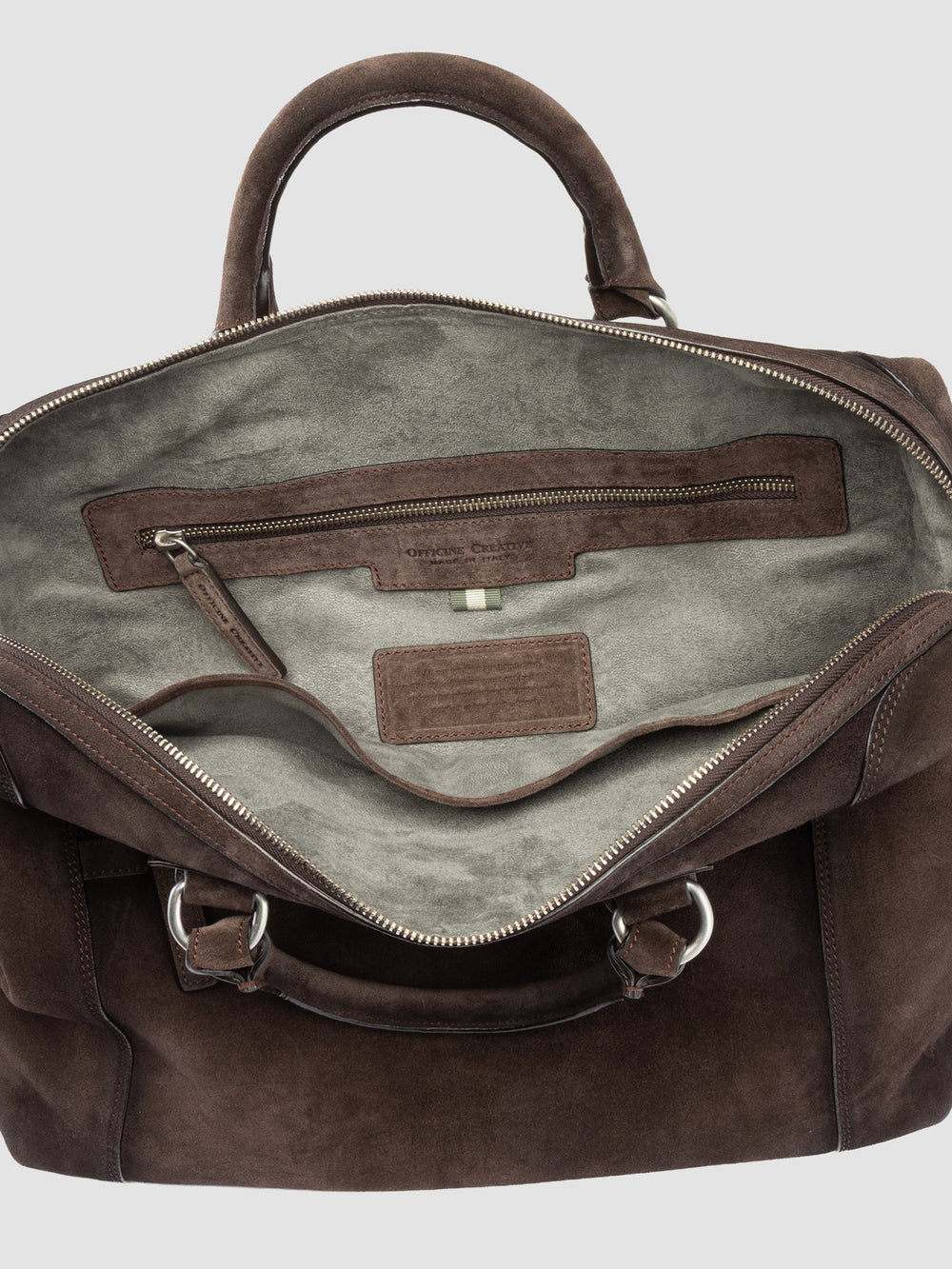 JULES 007 - Brown Suede Briefcase - Image 8