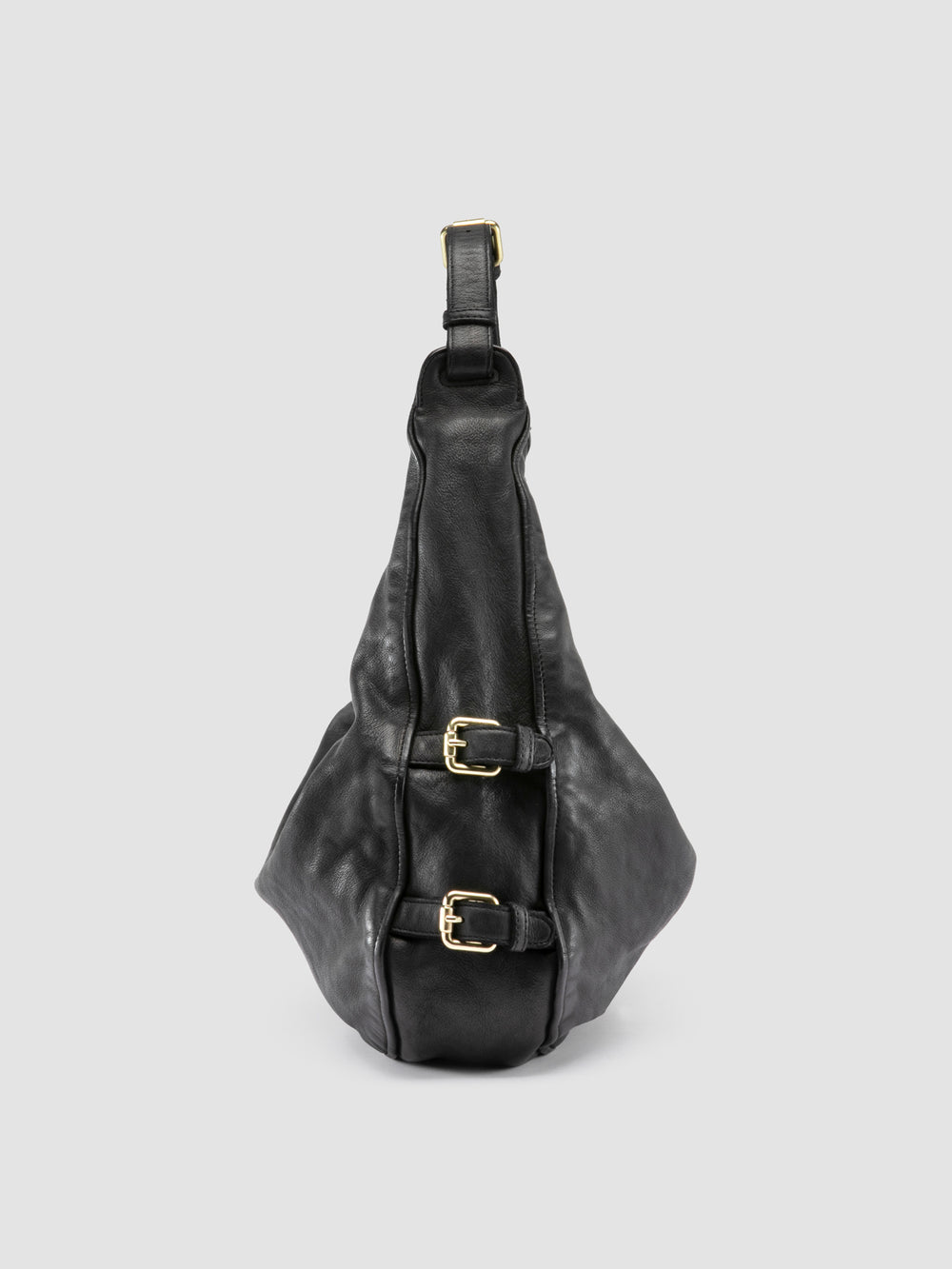 JULIE 015 - Black Leather Shoulder Bag - Image 3