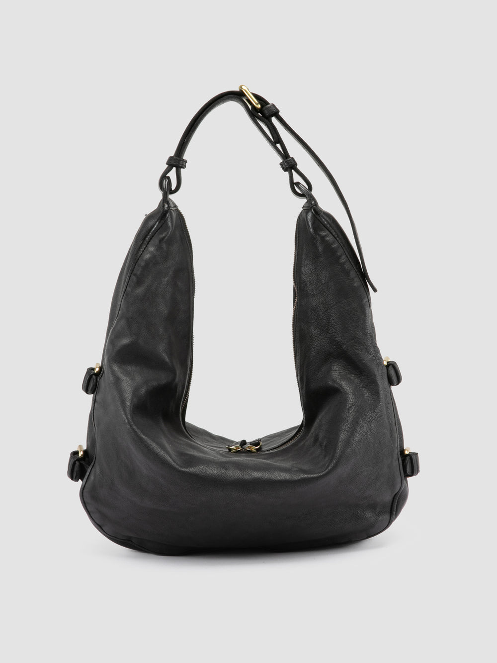 JULIE 015 - Black Leather Shoulder Bag - Image 4